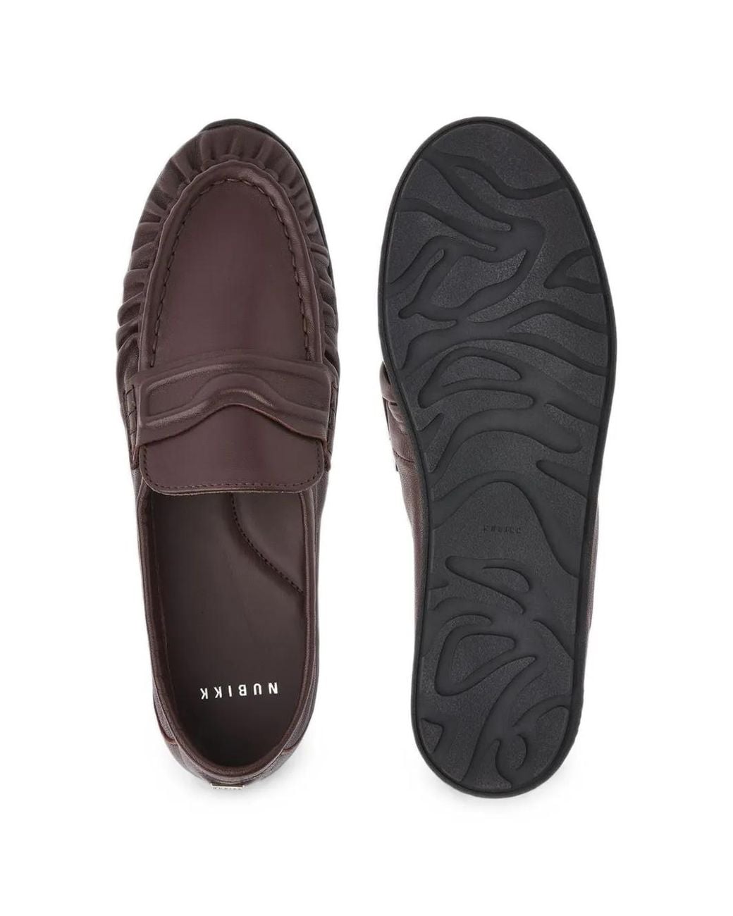 Nubikk Brown Riley Mio Ruched Loafers