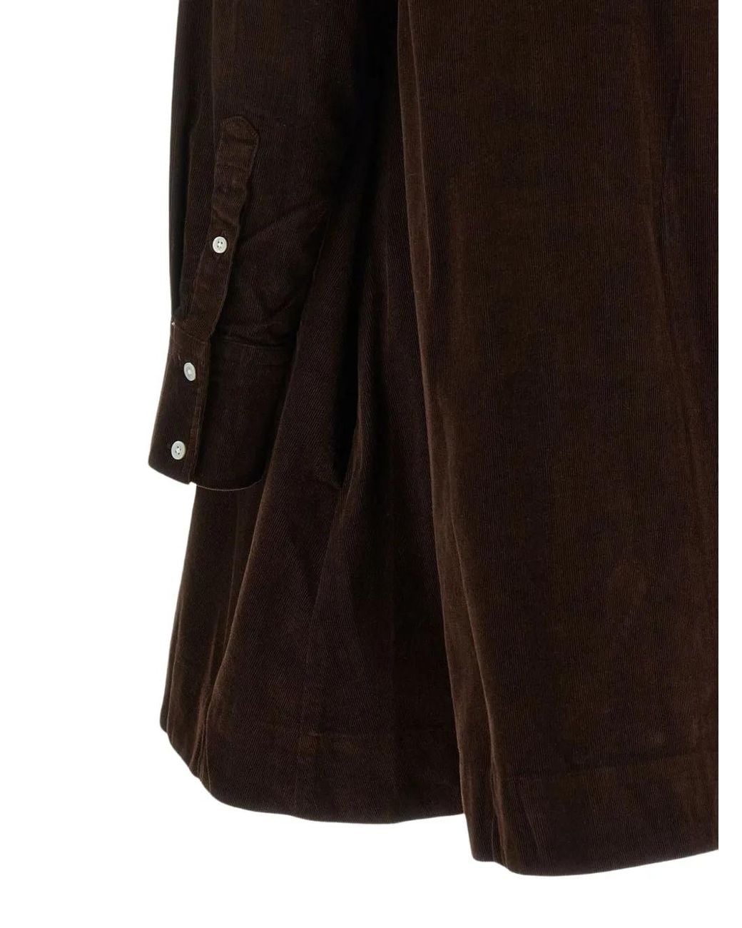 Polo Ralph Lauren Brown Corduroy Pleated Shirtdress