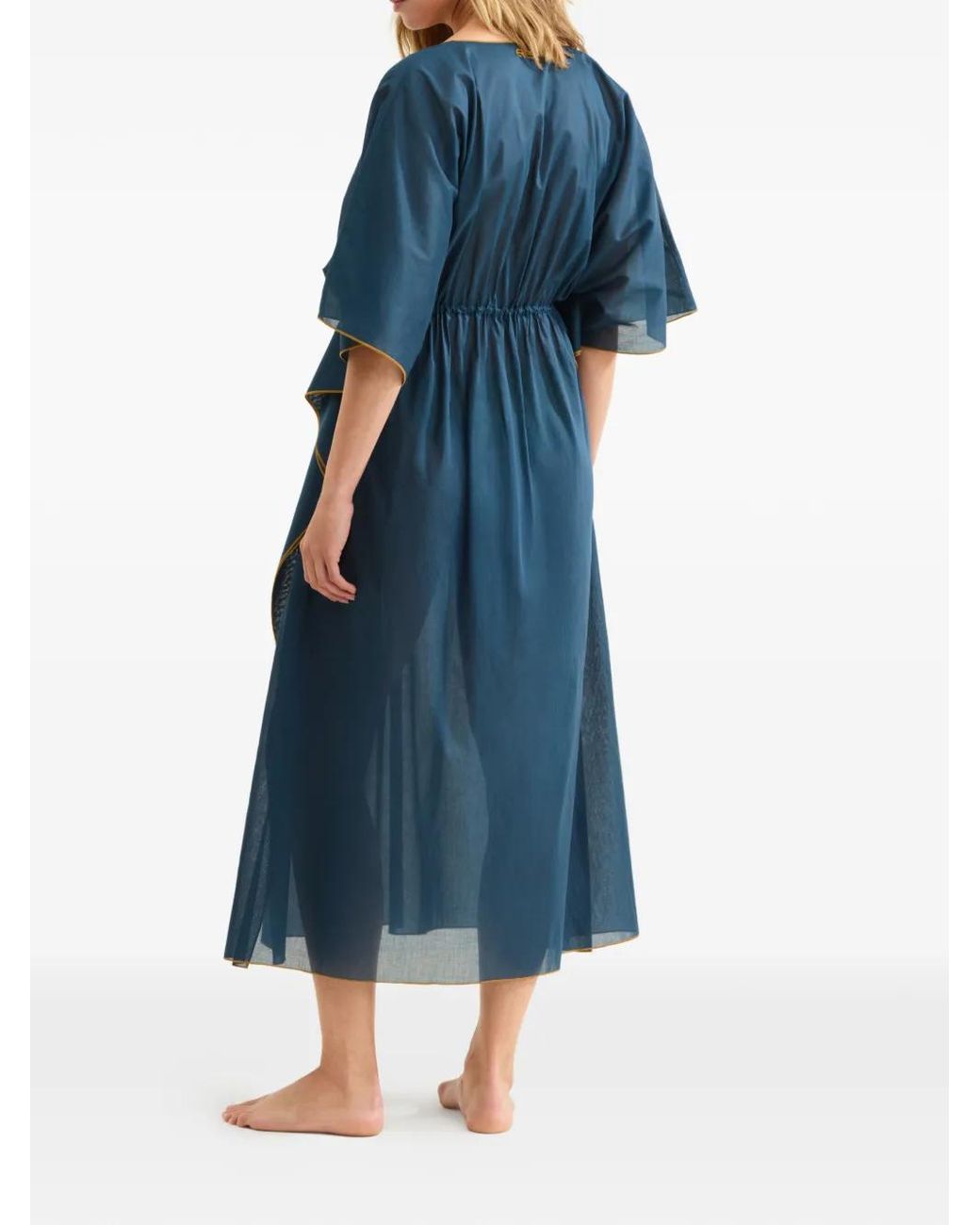 Eres Blue Voilier V-Neck Kaftan Dress