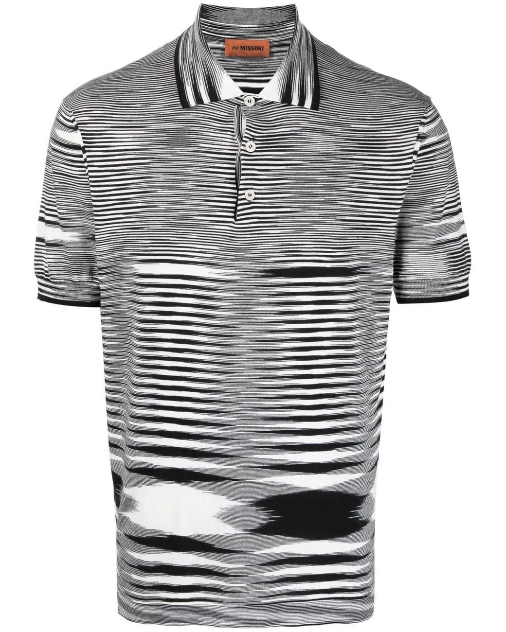 Missoni Gray Marl-Knit Polo Shirt for men