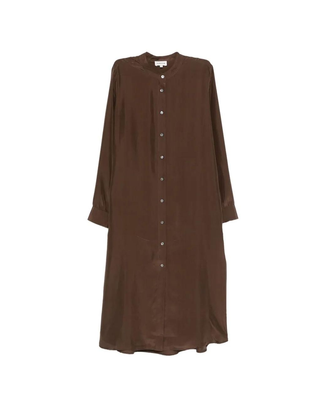 P.A.R.O.S.H. Brown Robe Mi-Longue À Boutonnière