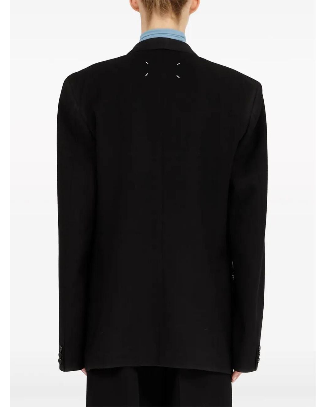 Maison Margiela Black Wool Single-Breasted Blazer Jacket
