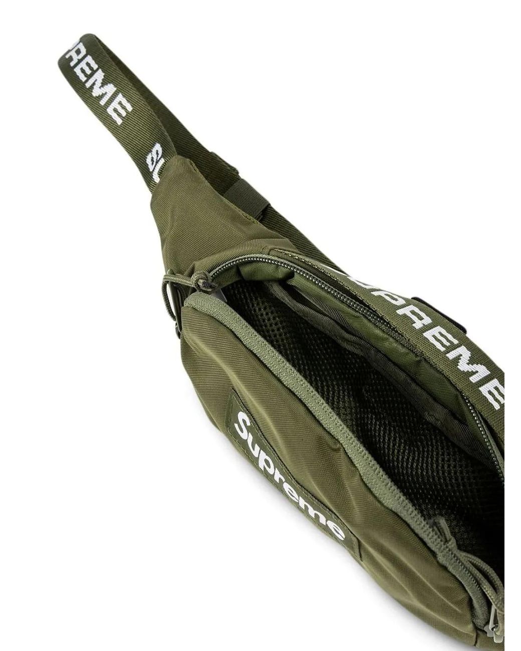 Supreme Green Logo-Patch Small Belt Bag