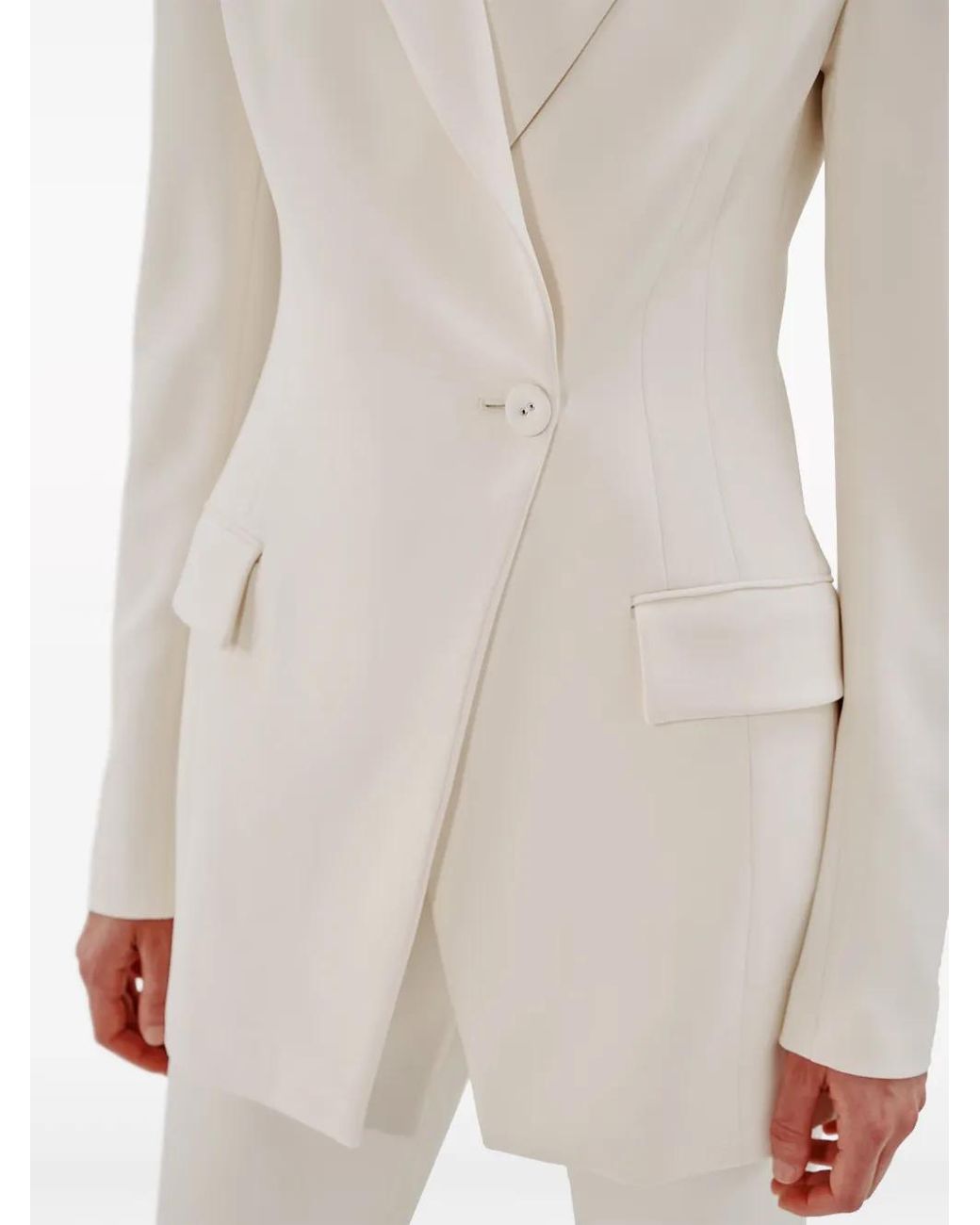 Another Tomorrow White Everday Jersey Blazer