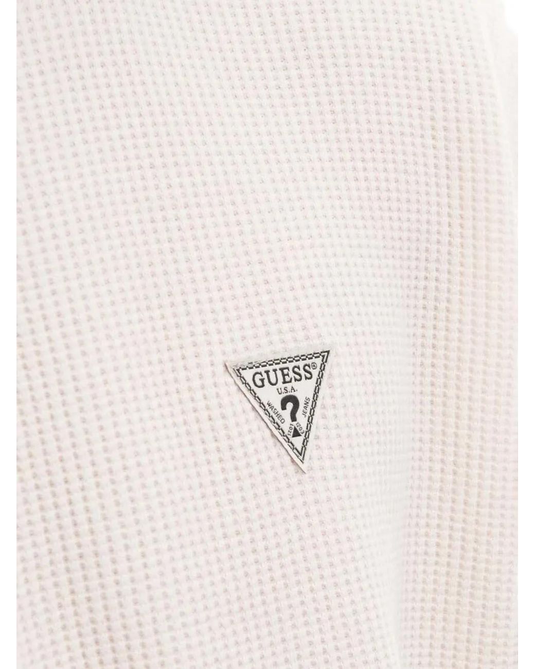 Guess White Logo Waffle T-Shirt for men
