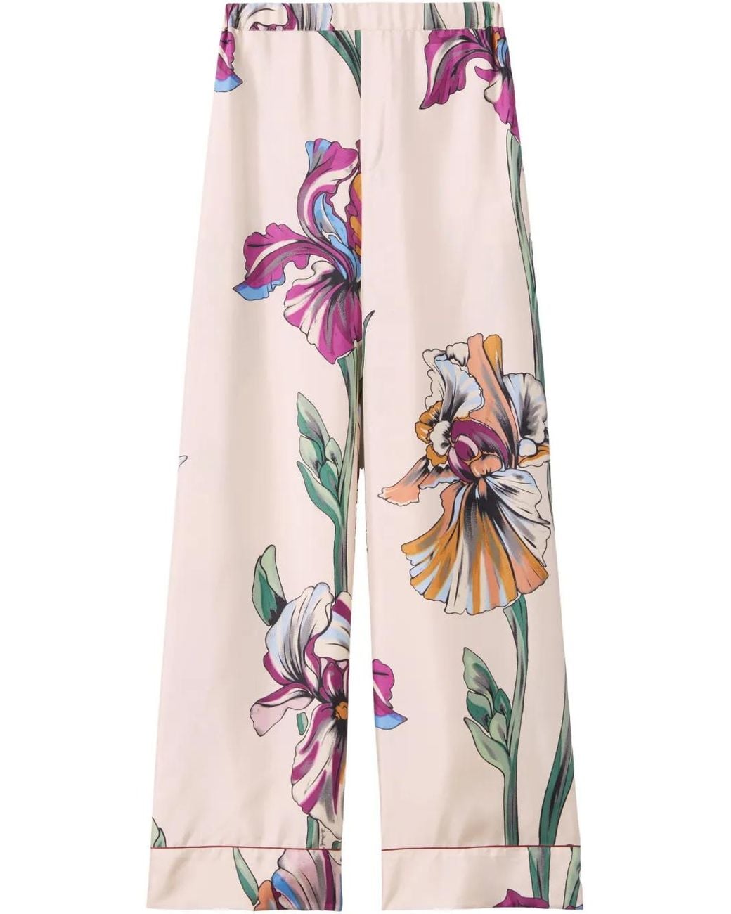 LaDoubleJ Pink Floral-Print Trousers