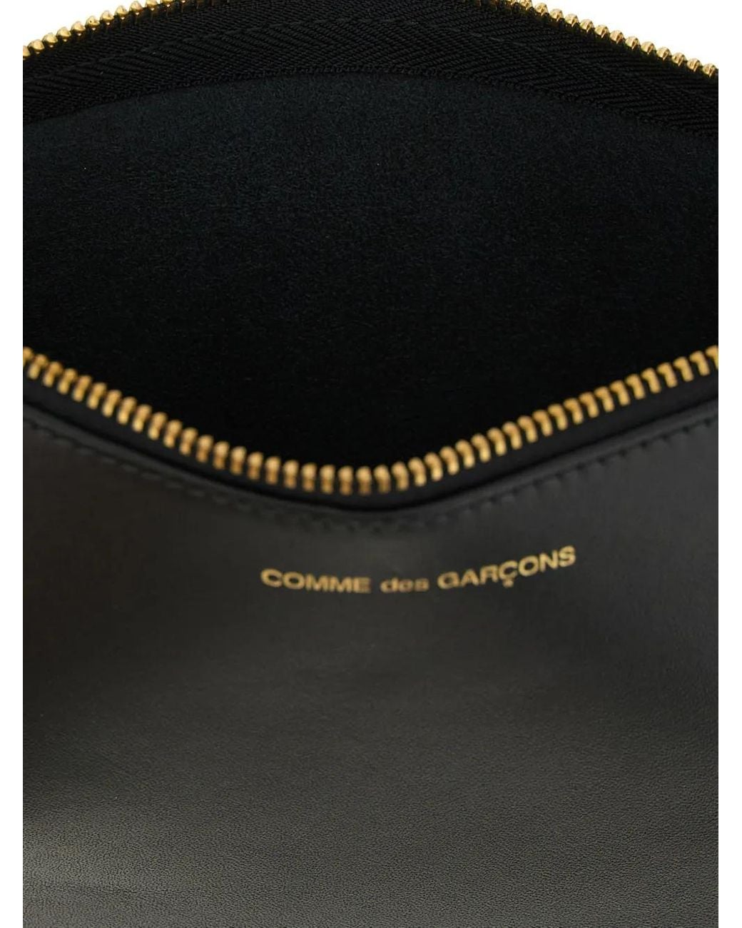 Comme des Garçons Black Logo-Print Leather Purse