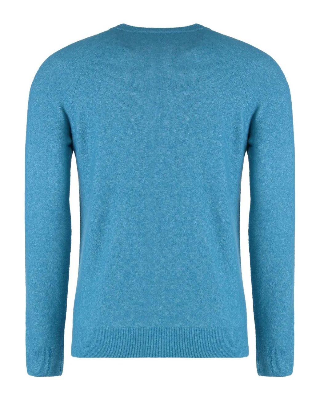 Moorer Blue Ribbed Crew-Neck Sweater for men