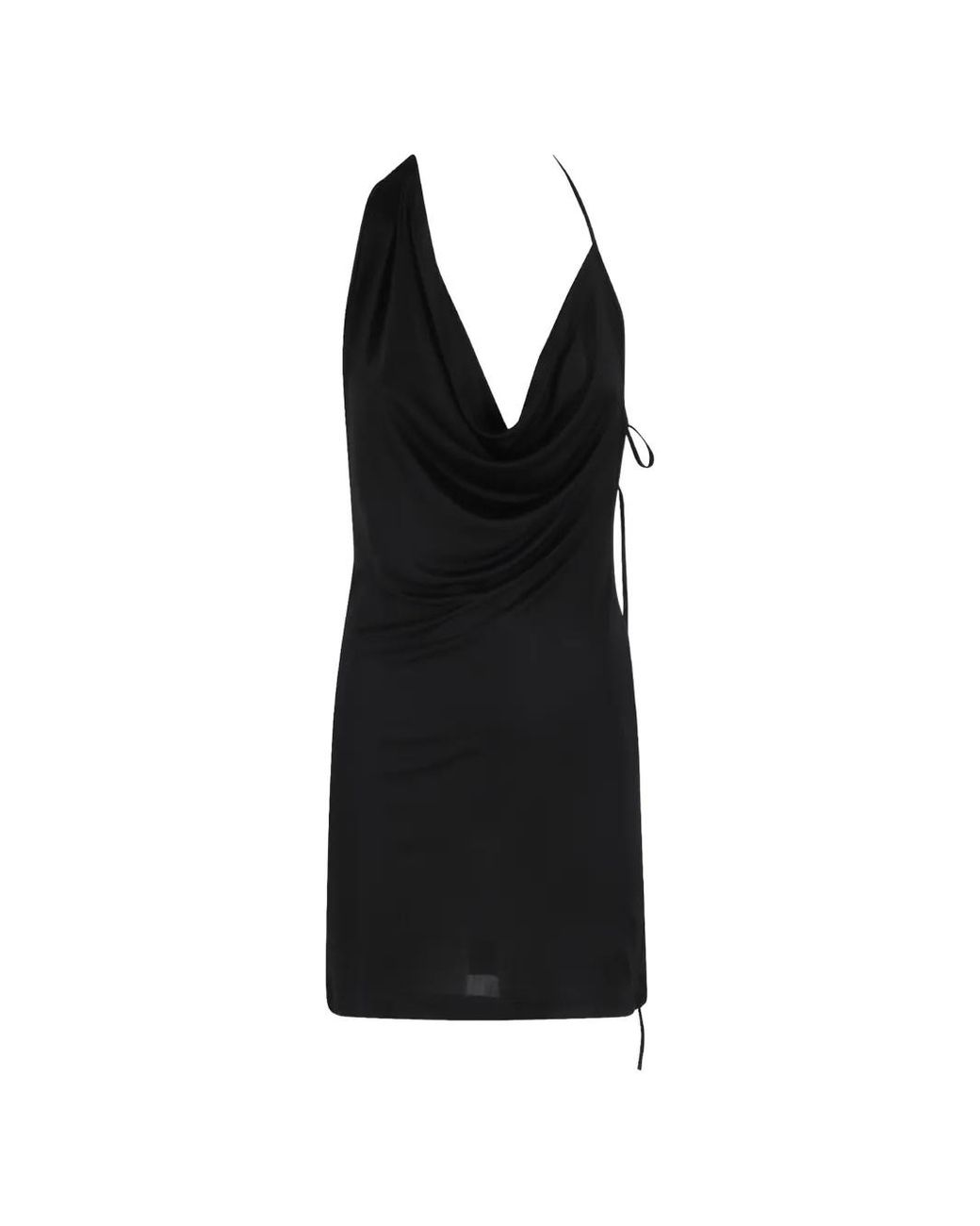 Amazuìn Black Robe Courte Ravi Drapée À Col Bénitier