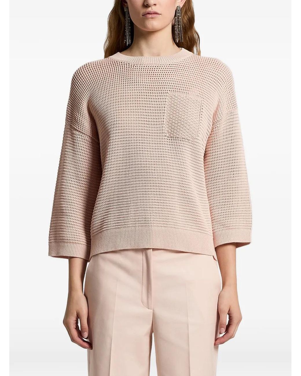 Peserico Natural Pocket Cotton Sweater