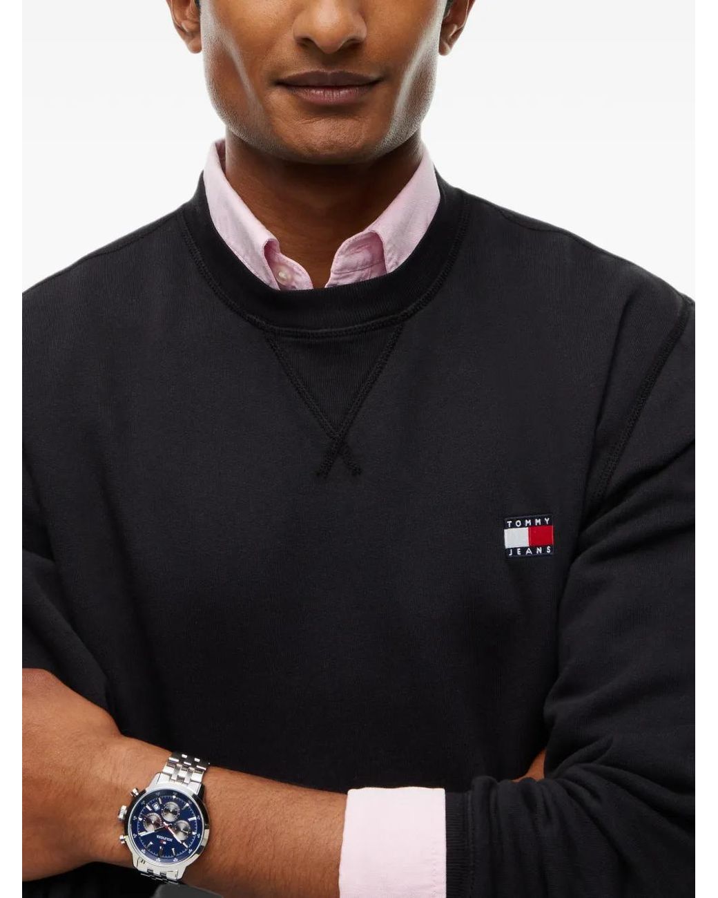 Tommy Hilfiger Blue Logo-Patch Sweater for men
