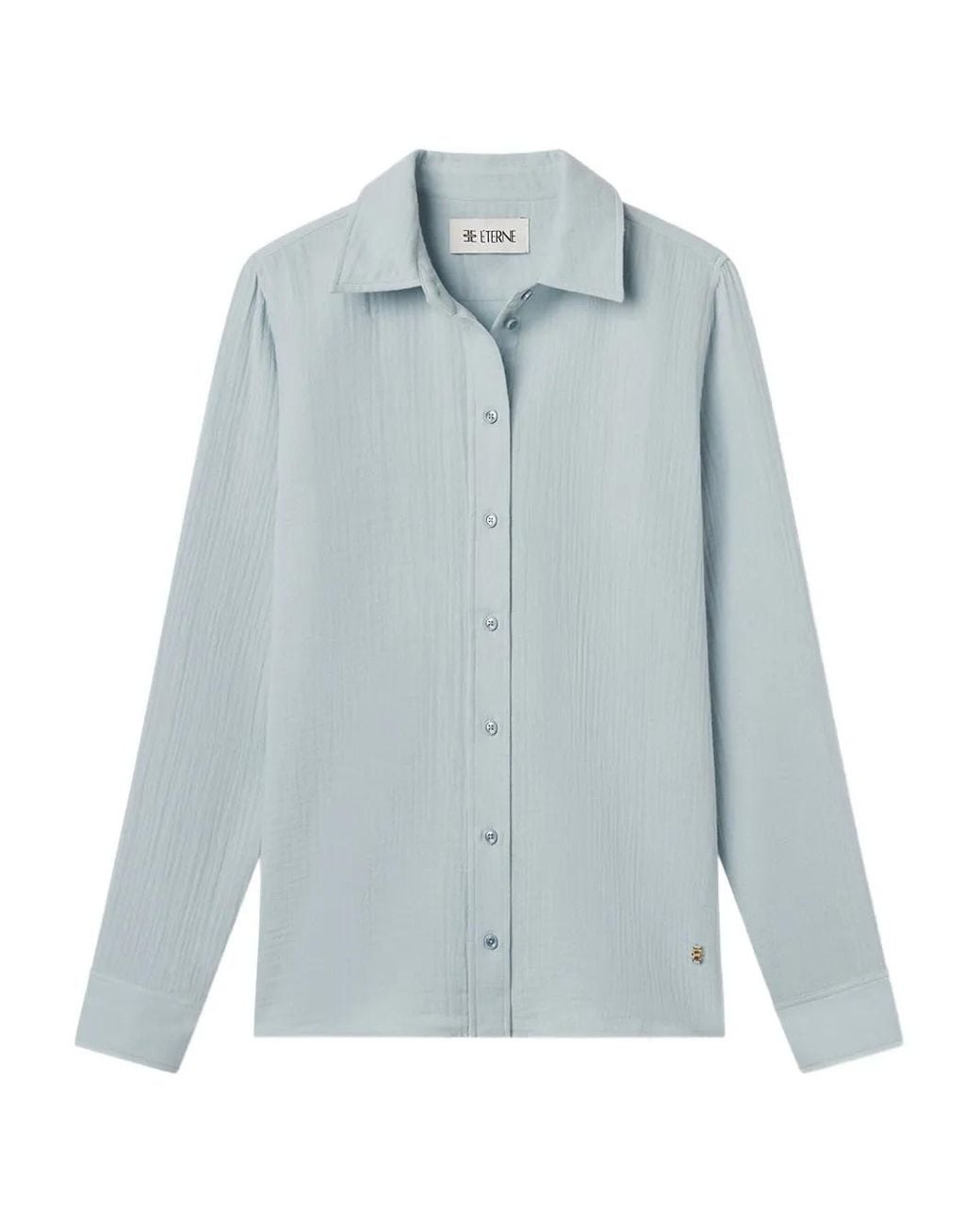 Camisa De Algodón Con Botones ÉTERNE de color Blue
