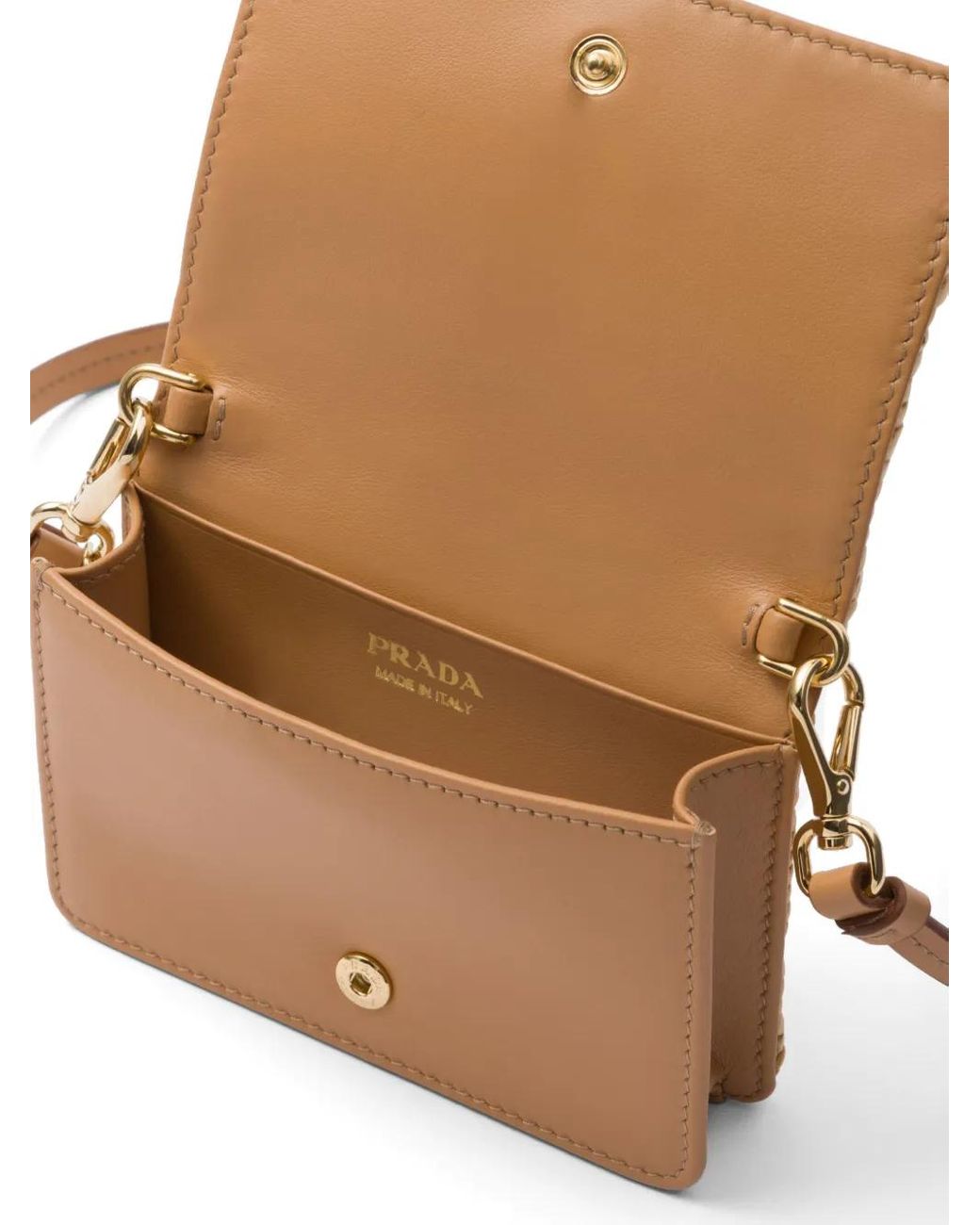 Prada Natural Kartenetui Mit Logo