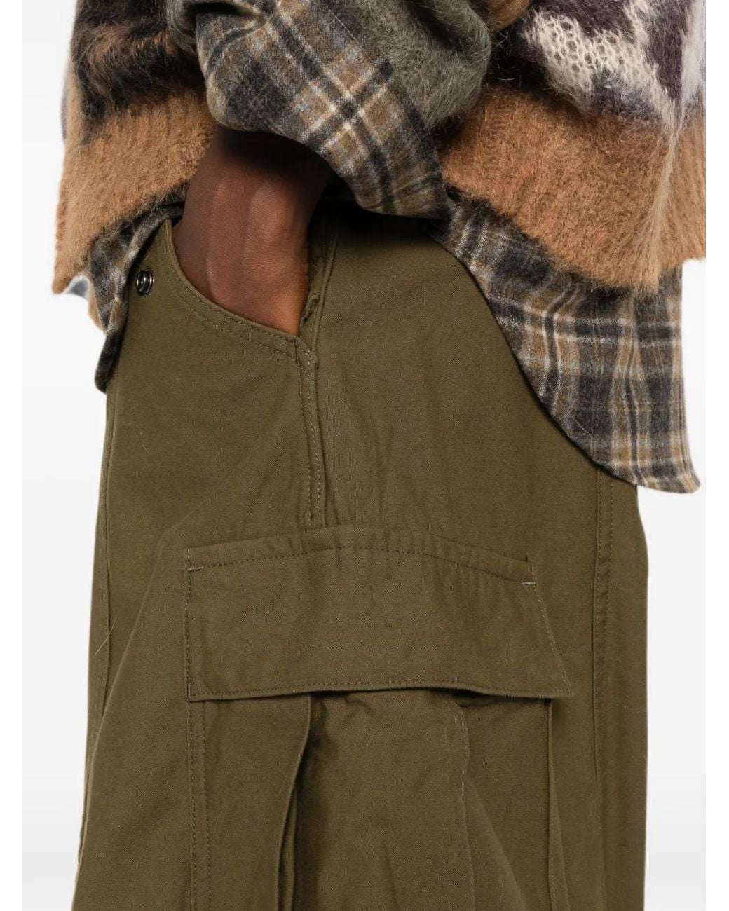 R13 Green Jeans Wide-Leg Cargo Pants