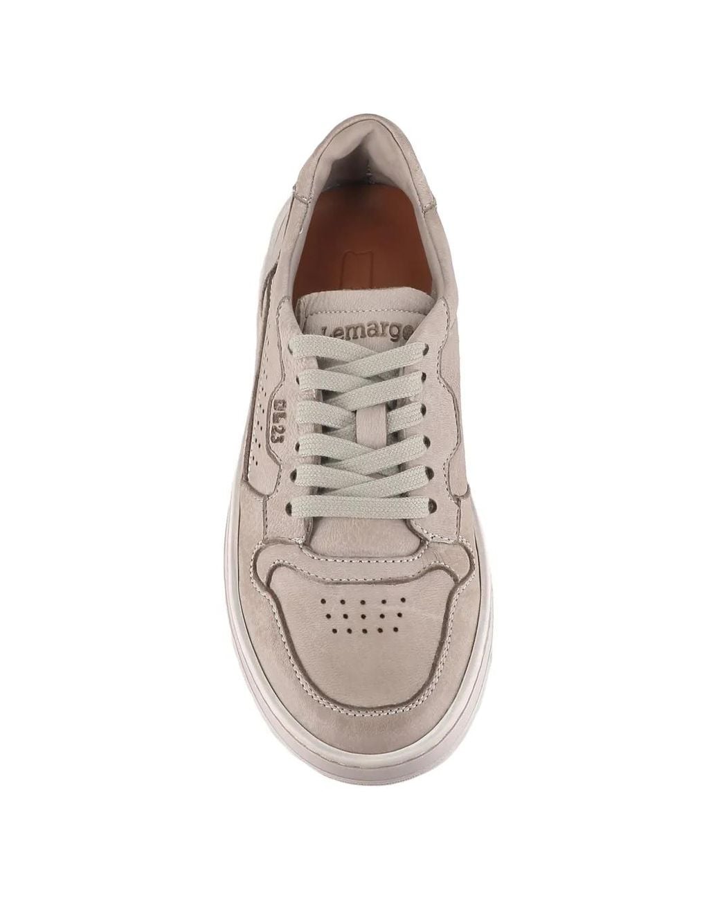 LEMARGO Pink Perforated Panelled Leather Sneakers