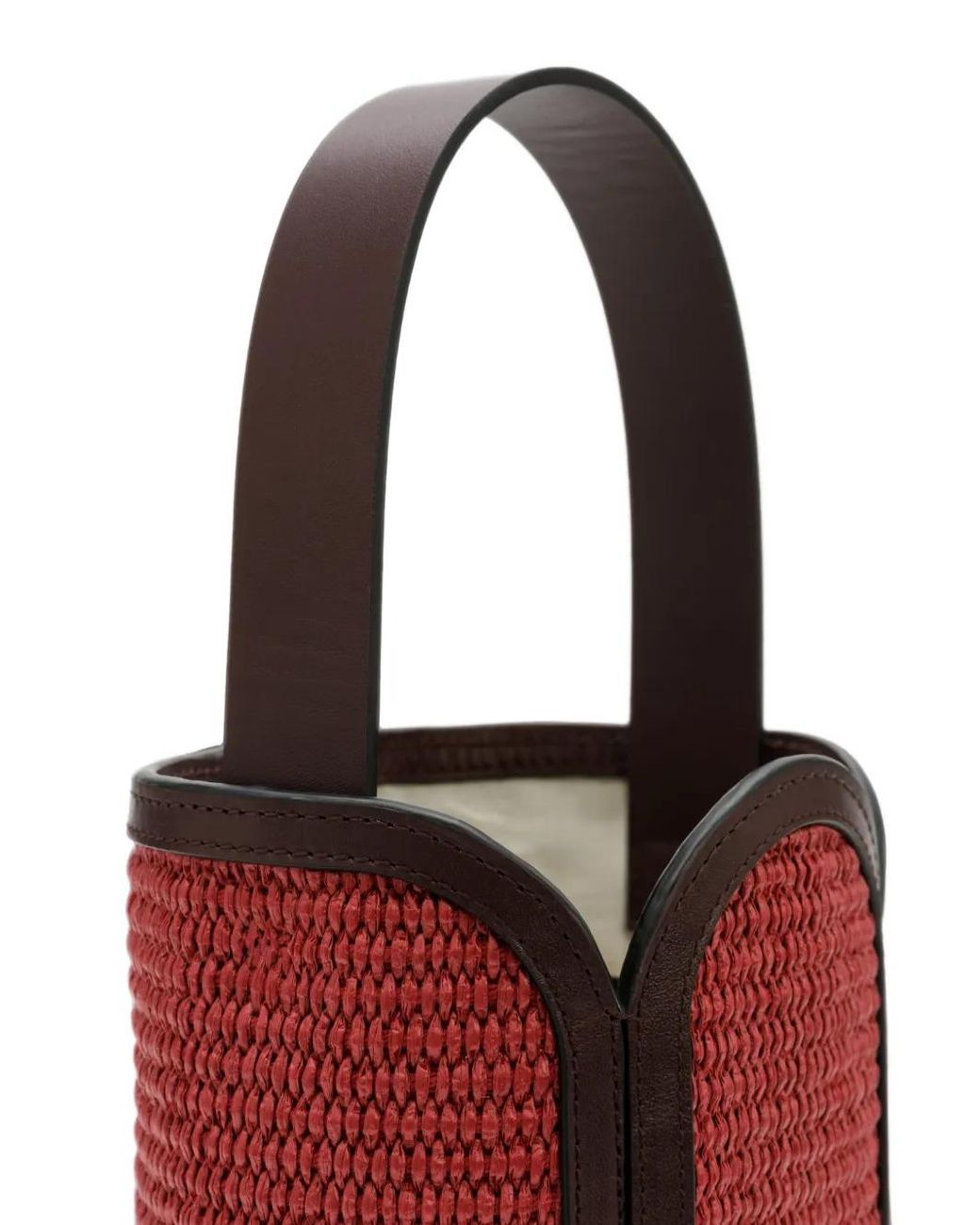 La Portegna Red Barbara Woven Bucket Bag