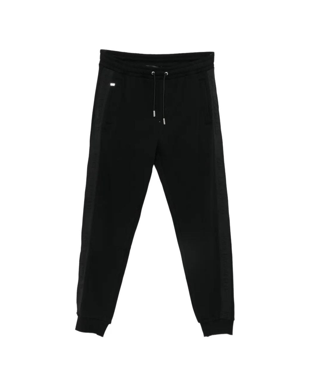 Karl Lagerfeld Black Logo-Tape Track Pants for men