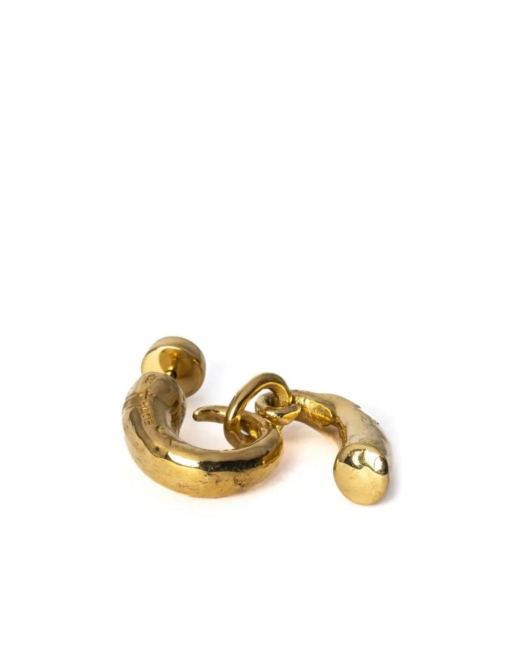 Parts Of 4 Metallic Little Horn-Plated Pendant Earring