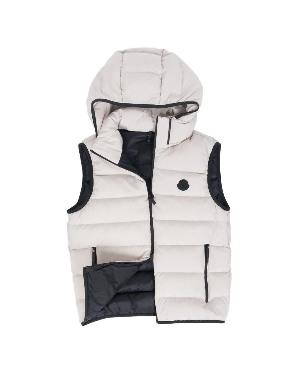 Moncler White Gilet Matelassé Arinella À Capuche for men