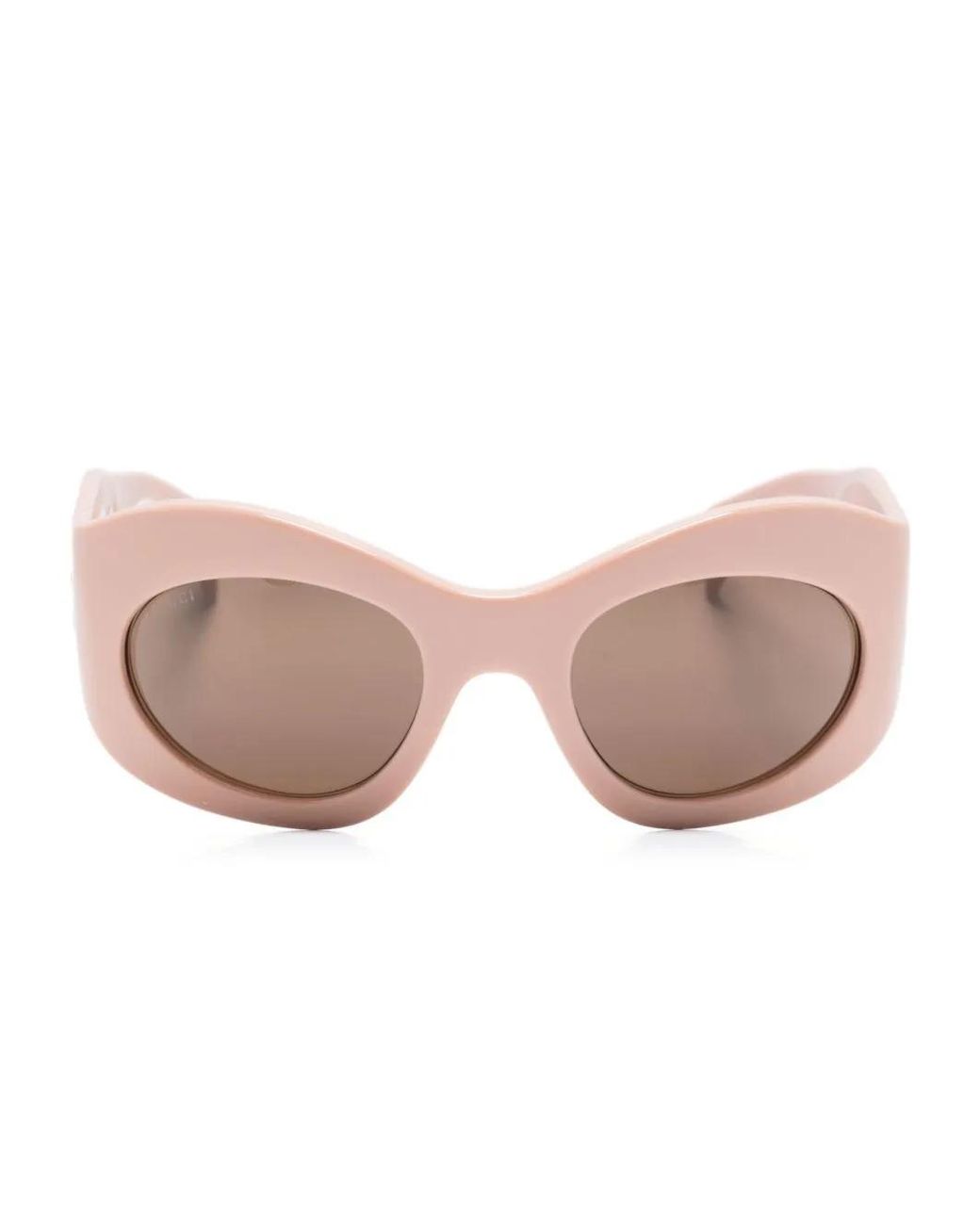 Gucci Pink Tinted-Lenses Oval-Frame Sunglasses