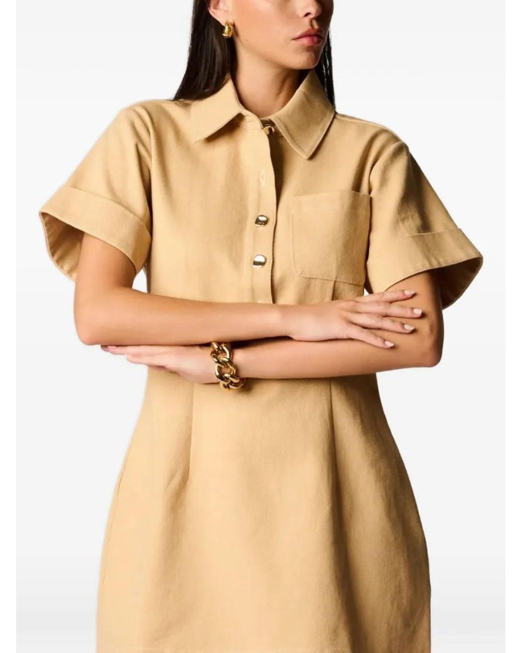 Hevron Natural Robe Beca À Empiècement D'Inspiration Western