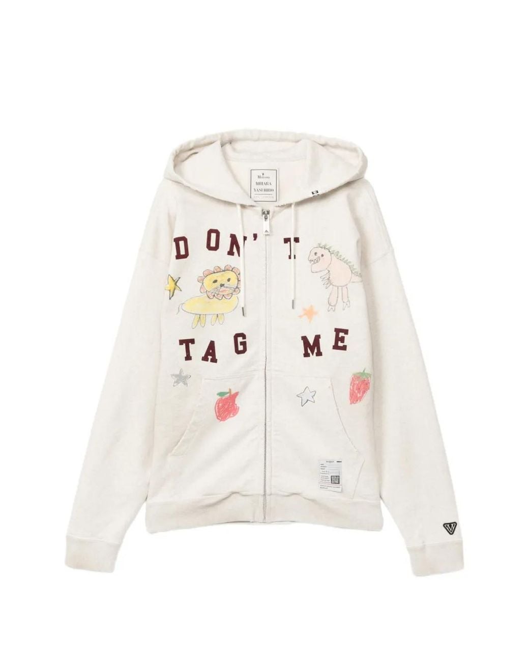 Maison Mihara Yasuhiro White Kids Doodle Zip-Up Hoodie for men