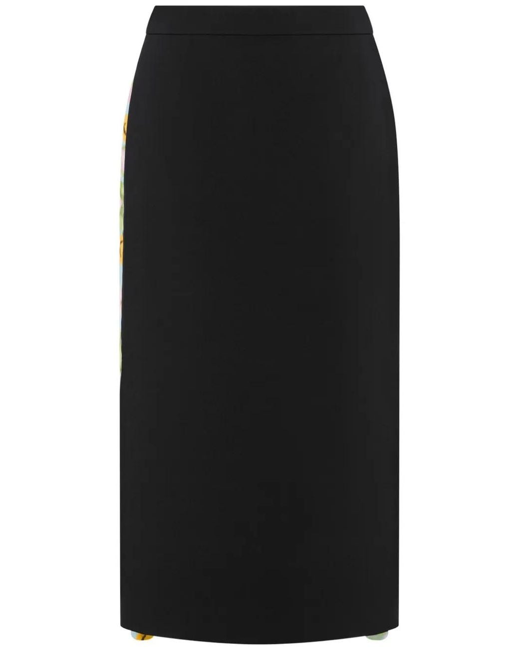 Moschino Black Panelled Midi Skirt