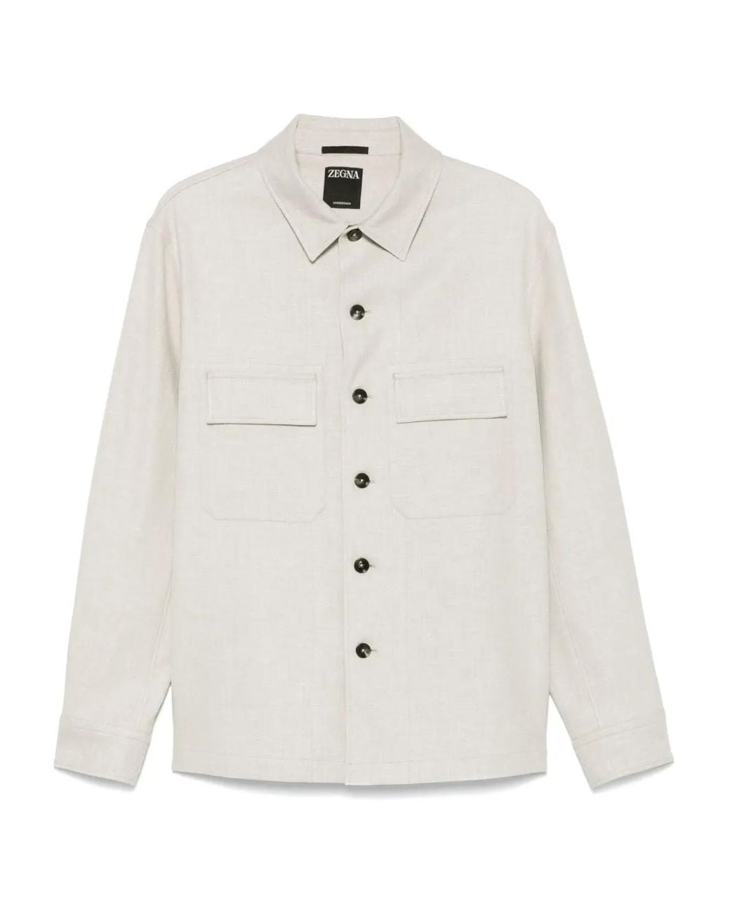 Zegna White Button Down Overshirt for men