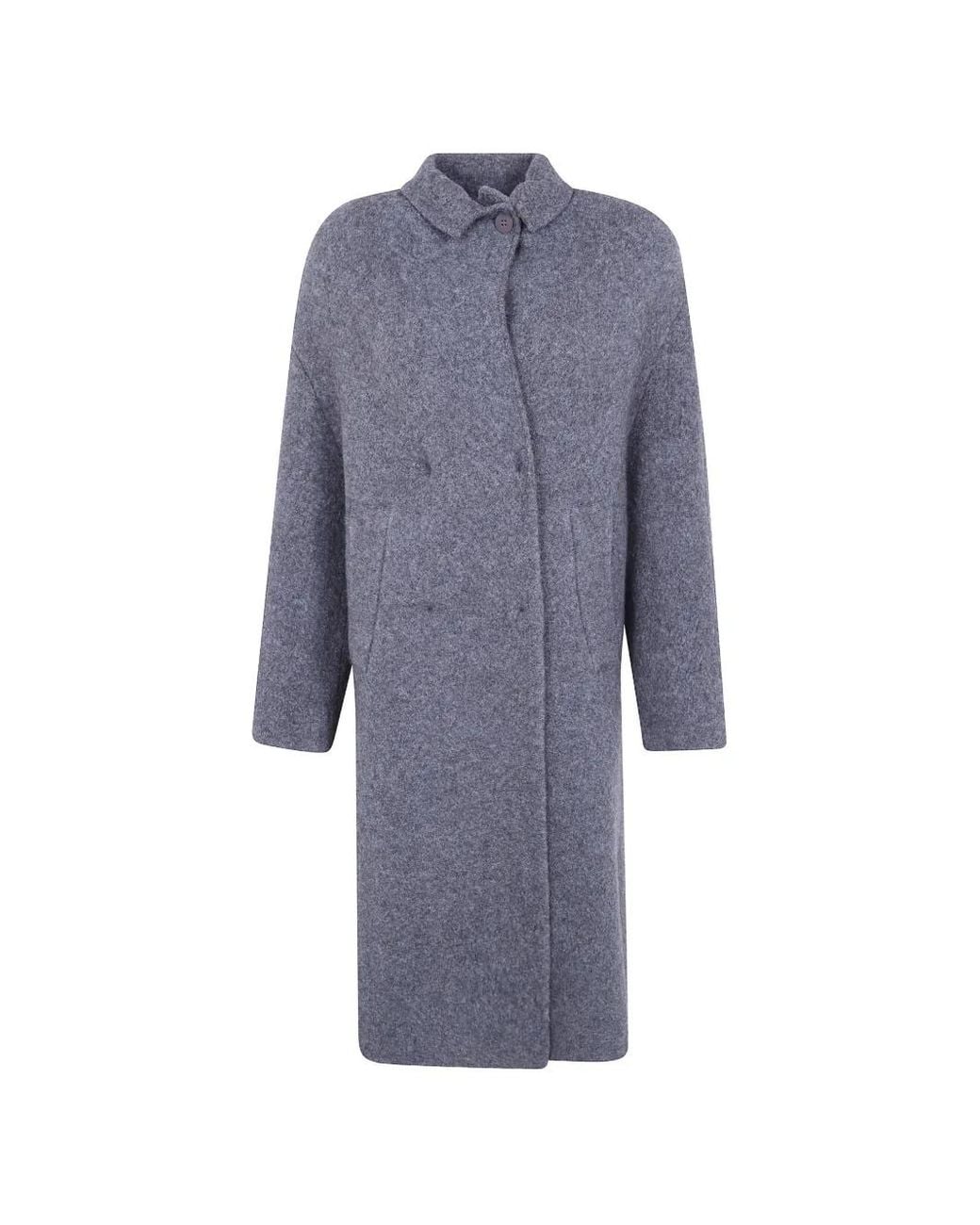 Boboutic Blue Button-Fastening Knitted Coat
