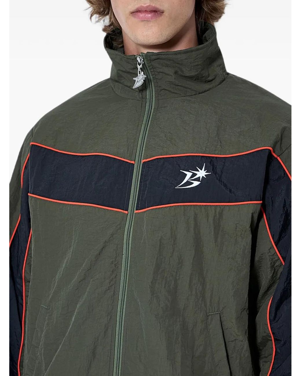 BoTT Gray Contrast-Panel High-Collar Jacket for men