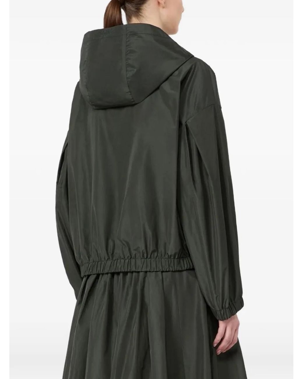 Max Mara Green Hooded Zip-Up Jacket