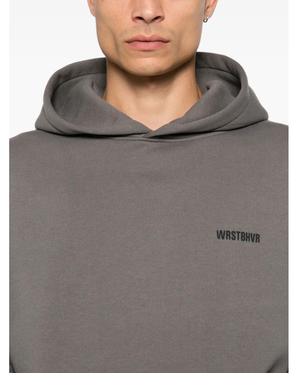 WRSTBHVR Gray Hoodie À Logo Imprimé