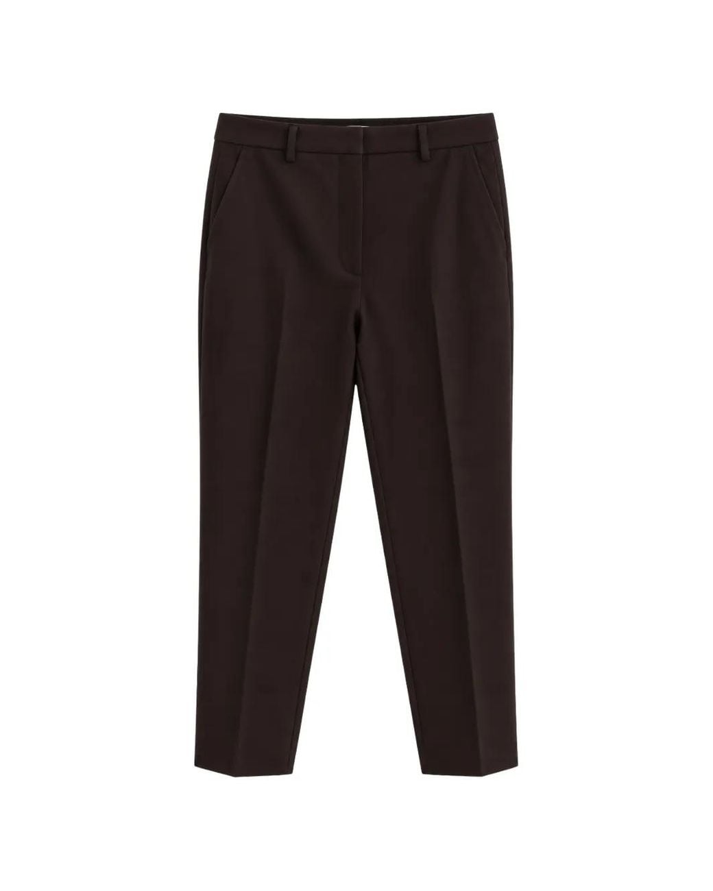 Seventy Black Pressed-Crease Straight-Leg Trousers
