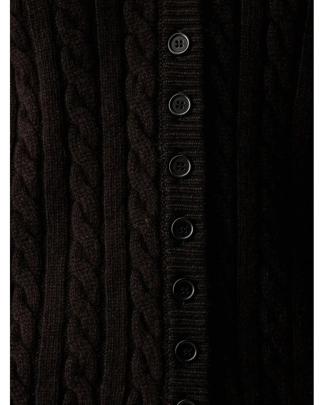MSGM Black Cable-Knit Cardigan