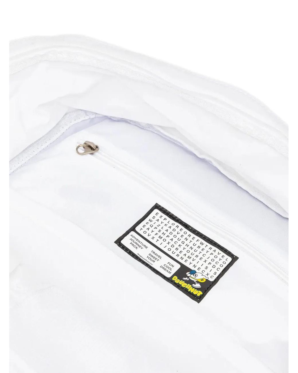 Doughnut White Large Buckle-Strap Backpack