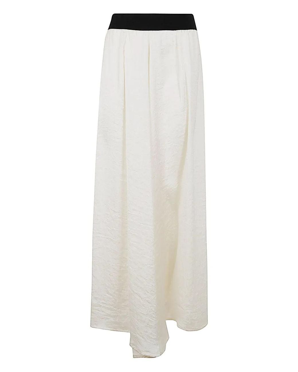 Maria Calderara White Contrast-Band Trousers
