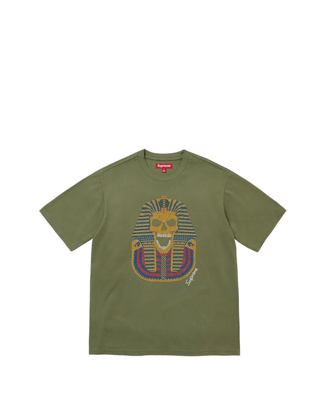 Supreme Green King Tut Ss Studded T-Shirt for men