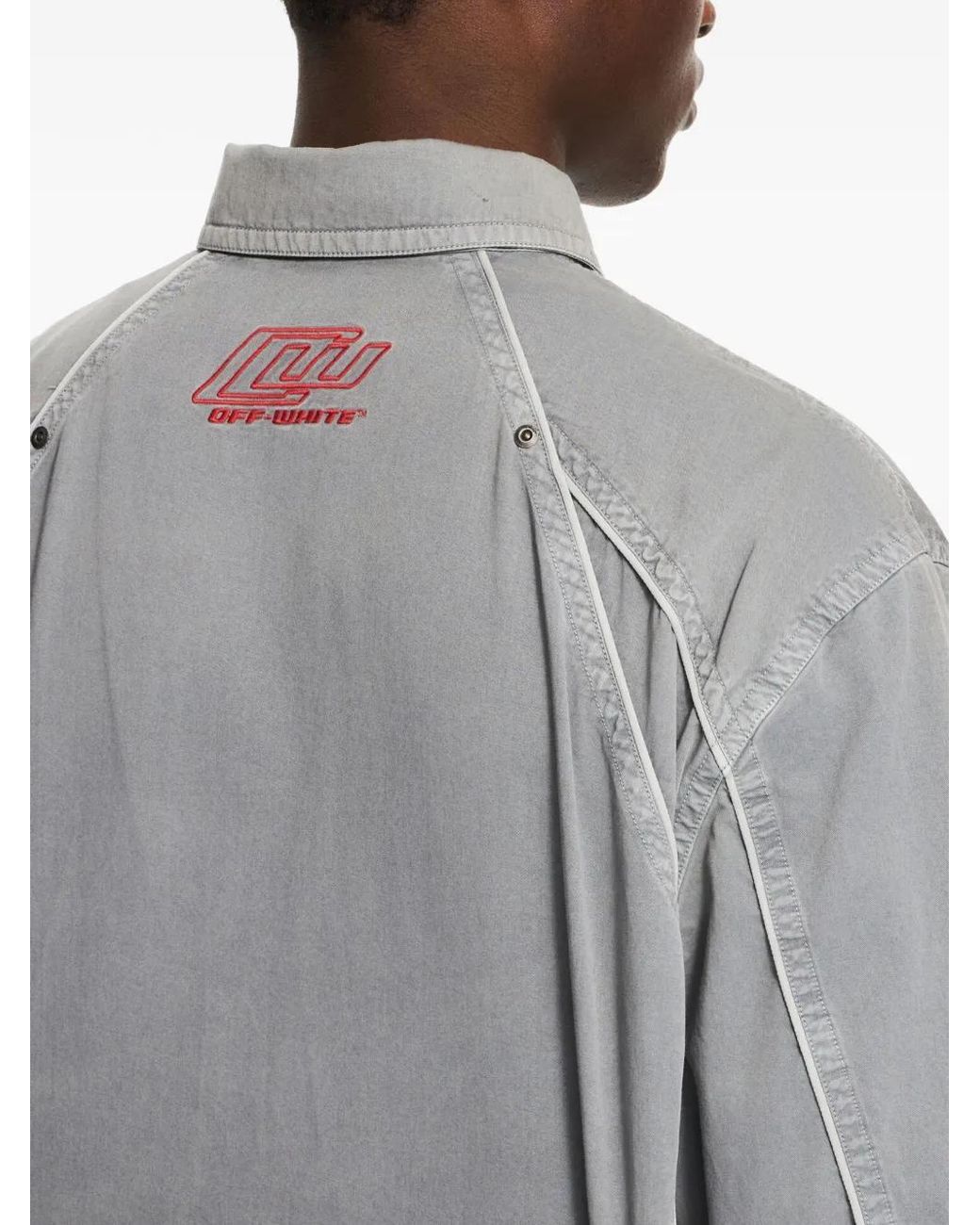 Off-White c/o Virgil Abloh Gray Garment-Dyed Sporty Shirt for men