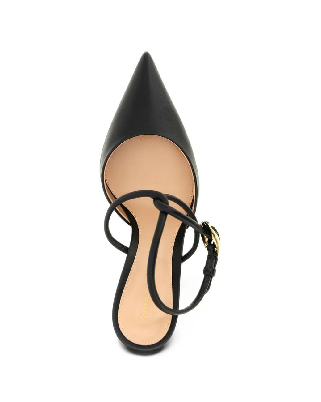 Gianvito Rossi Black Buckle-Fastening Pointed-Toe Pumps