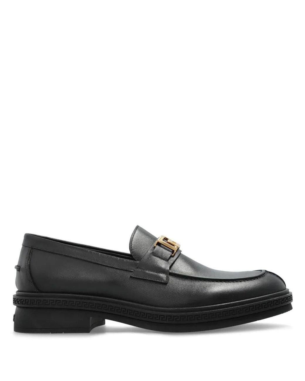 Versace Black Greca Loafers for men