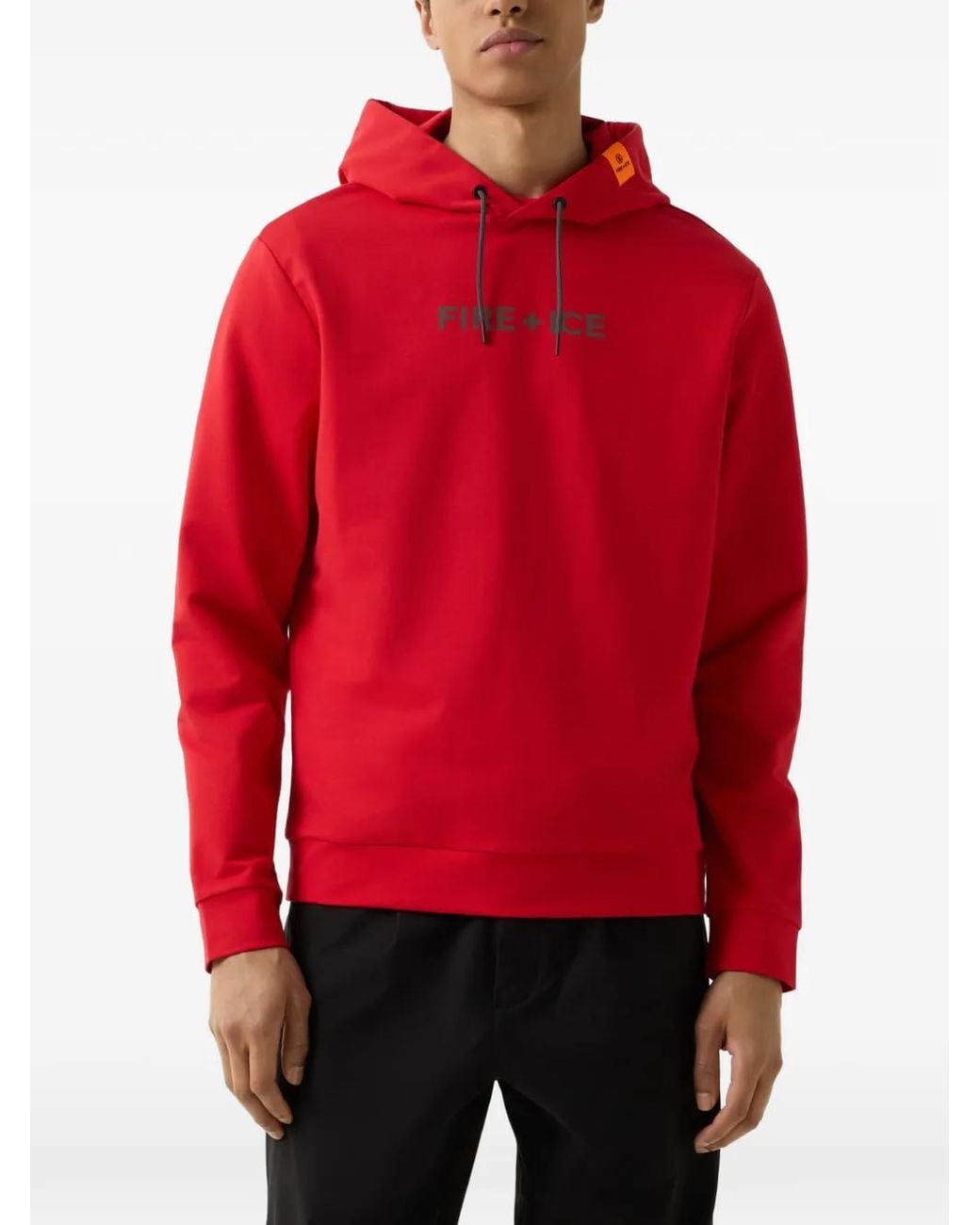 Bogner Fire + Ice Red Logo-Print Drawstring Hoodie for men