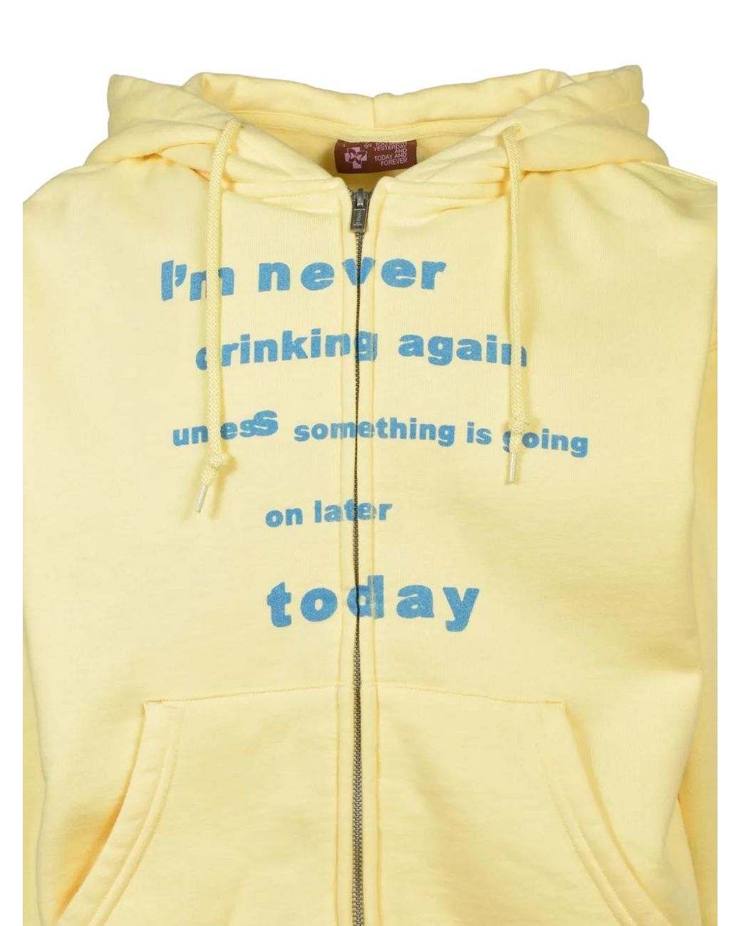 PRAYING Yellow Graphic-Print Zip-Up Hoodie