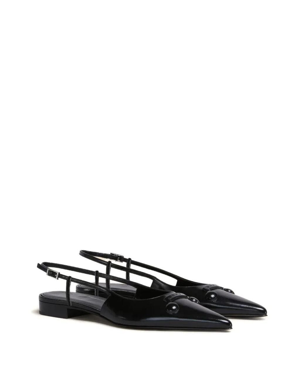 Marni Black Pointed-Toe Slingback Sandals