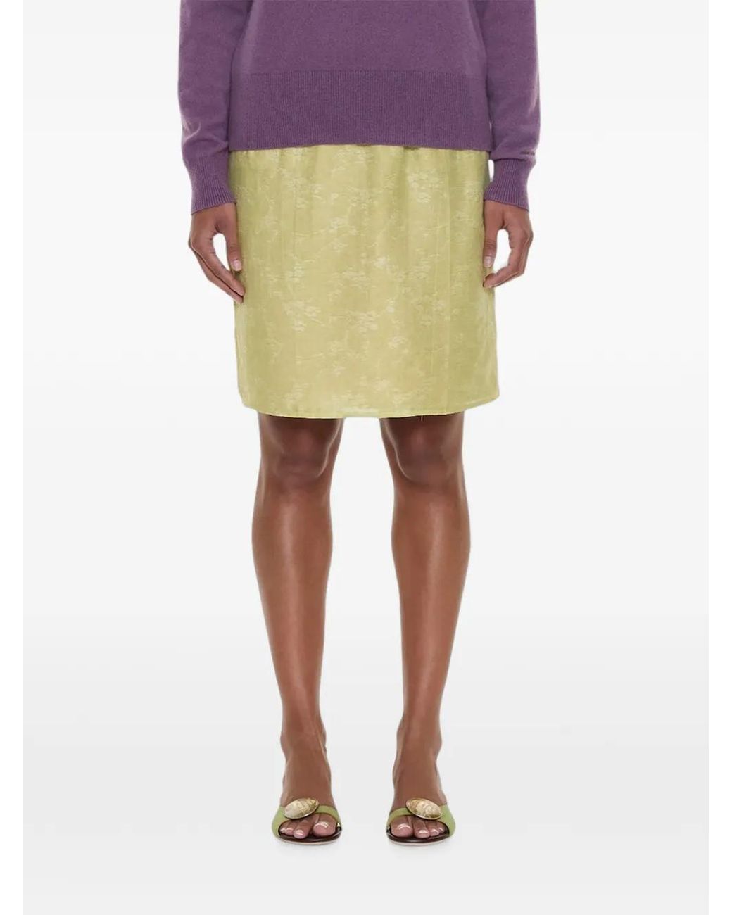 Christopher Esber Yellow Light Leak Jacquard Midi Skirt