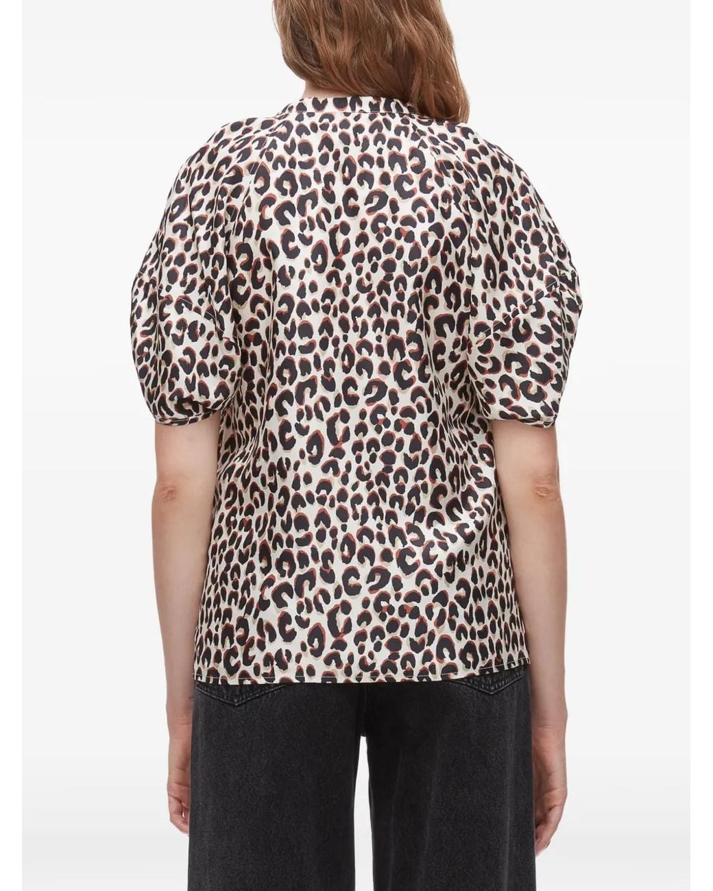 3.1 Phillip Lim Black Animal Print V-Neck Top