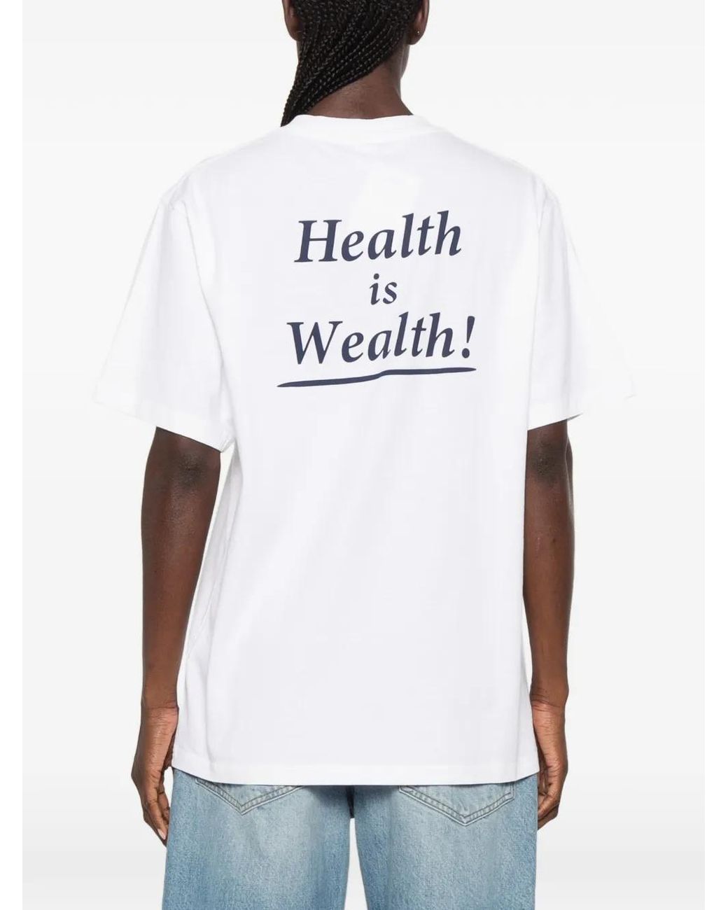 Sporty & Rich White Fema Print-Detail T-Shirt