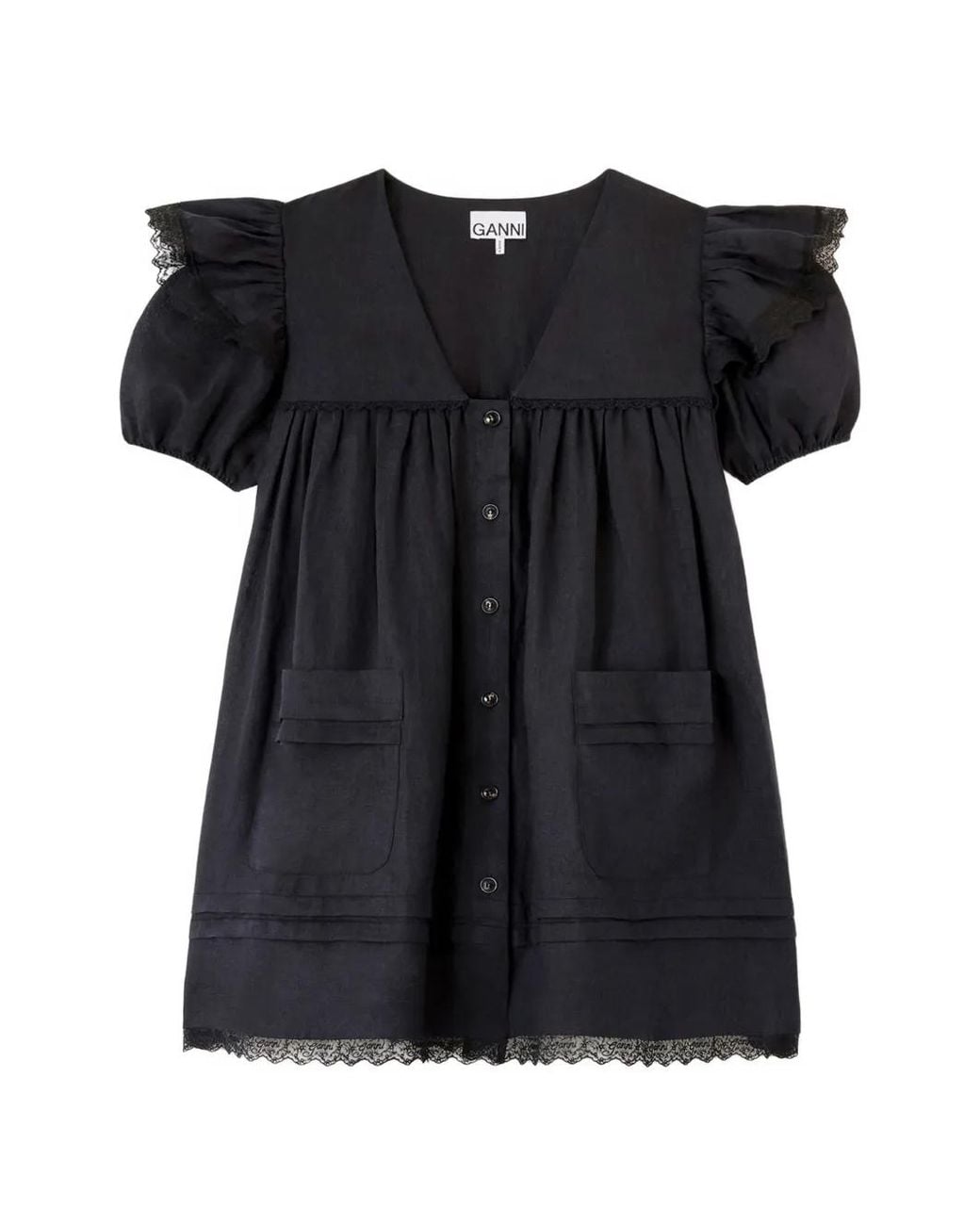 Ganni Black Mini Dress