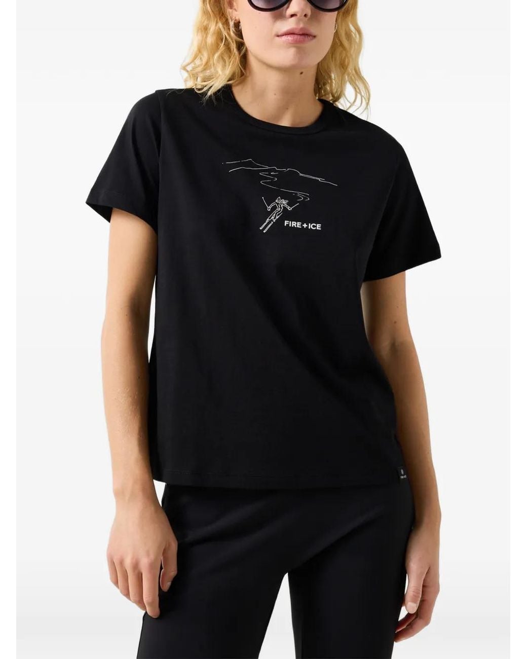 Bogner Fire + Ice Black Zyssa Logo-Print T-Shirt