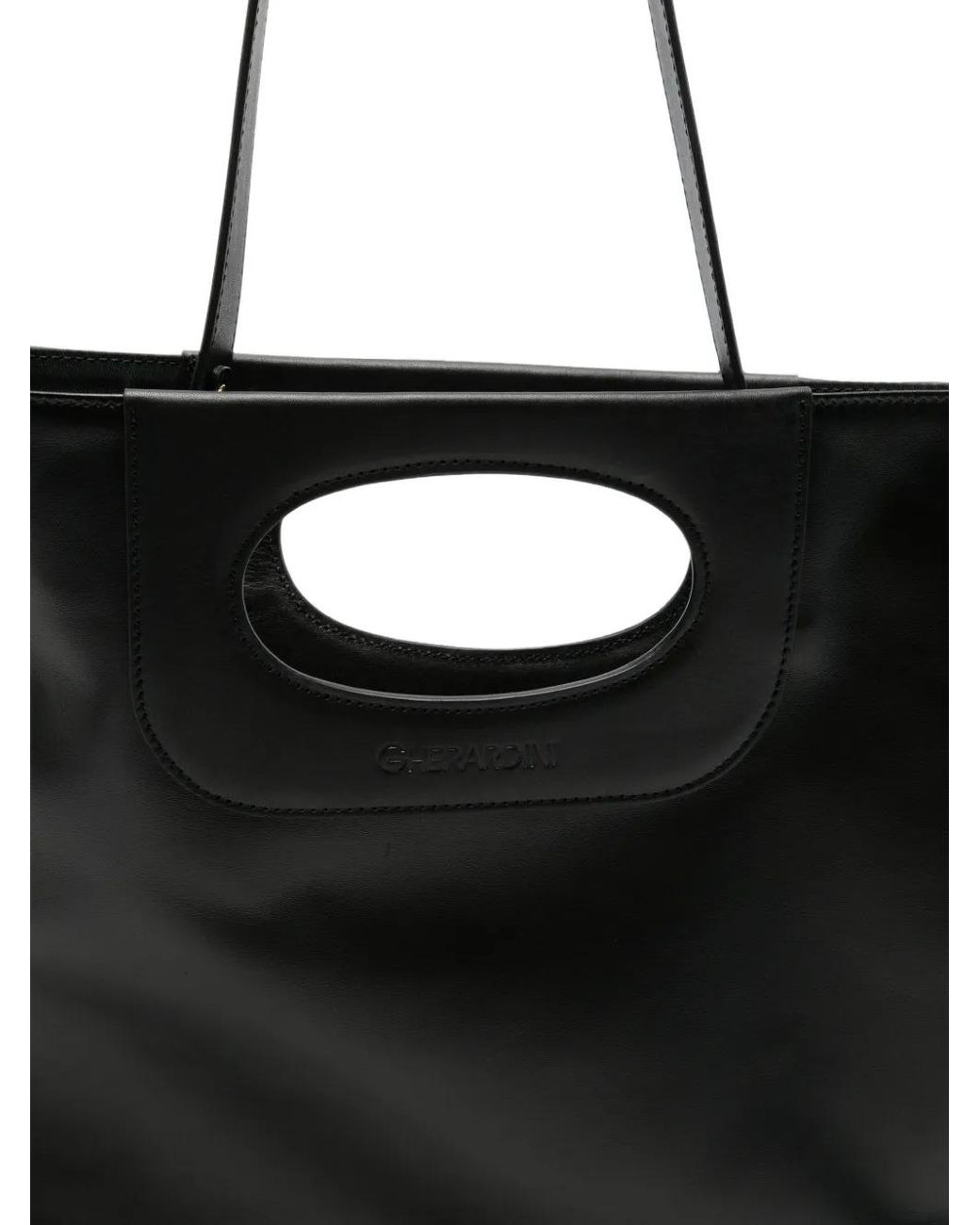 Gherardini Black Piattina Leather Tote Bag