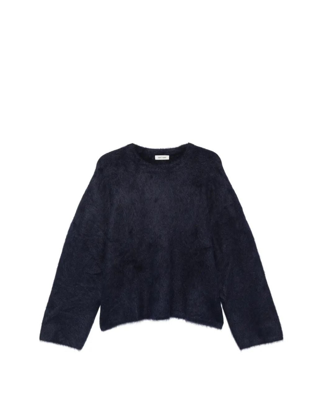 Soft Goat Blue Gebürsteter Strickpullover